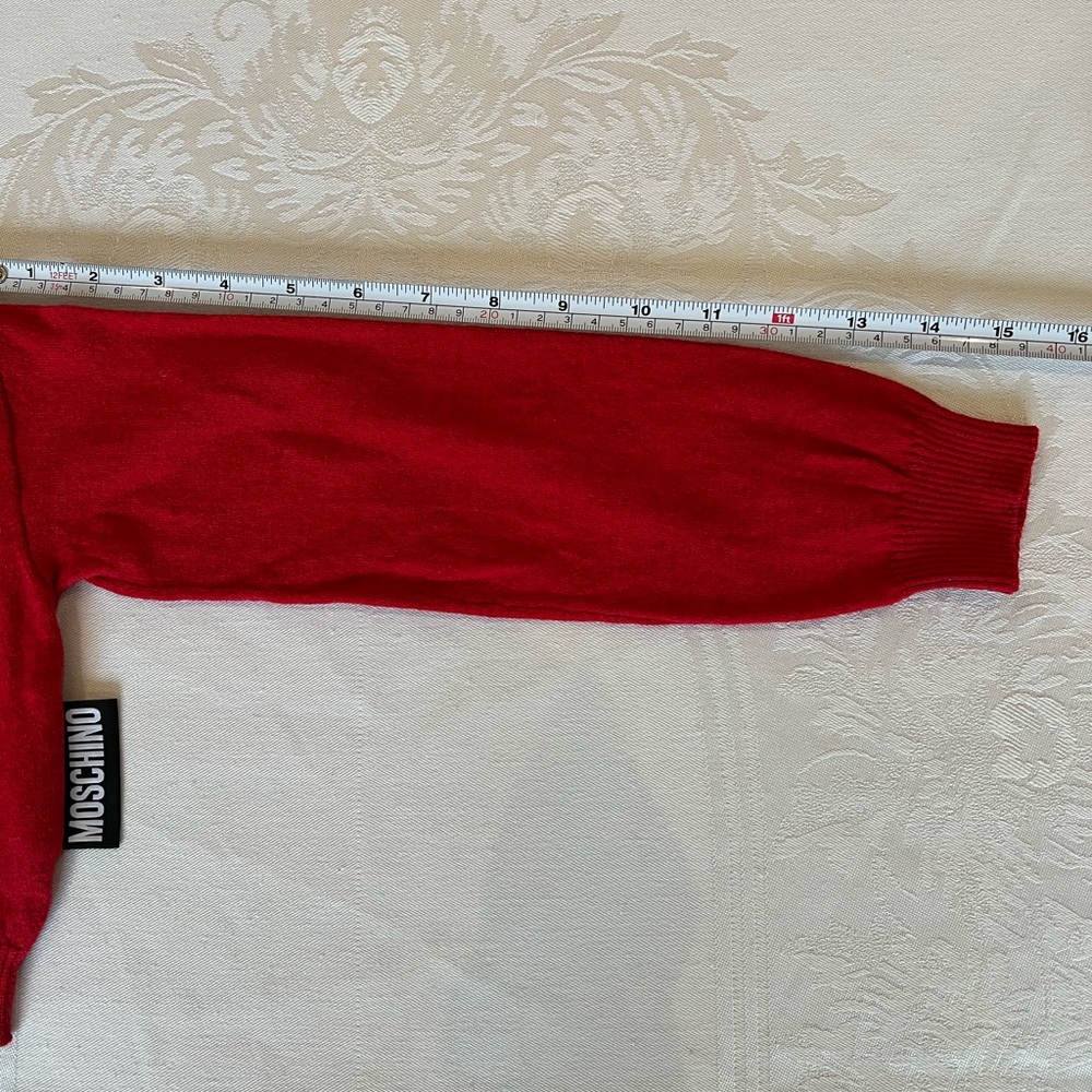 Moschino Red Kids Bear Embroidered Button Cardigan - Picture 5 of 8